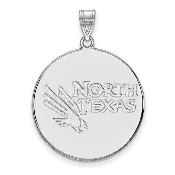 10k White Gold North Texas XL Disc Pendant - Picture 1 of 3